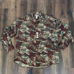 Chiamare 100% Silk Men's Size Large Vintage Button Up Shirt Long Sleeve NWT